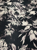 Pamella Roland Italian Romantic Floral Printed Polyester Zibeline - Black / Ivory