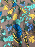 Anna Sui Vintage Floral Rayon Georgette - Brown / Blue / Mustard
