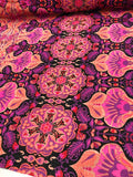 Anna Sui Arabian Mosaic Rayon Crepe - Coral / Purple / Black / Tan