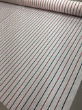 Striped Yarn Dyed Cotton Shirting - White / Red / Blue