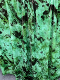 Abstract Forest Tie-Dye Printed Velvet - Green / Dark Brown