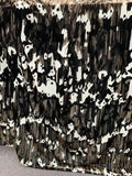 Abstract Printed Velvet - Dark Brown / White / Toffee