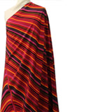 Striped Printed Silk Crepe De Chine - Multicolor