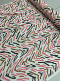 Abstract Zebra Printed Silk Chiffon - Pink / Brown / White