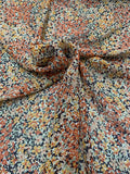 Mini Floral Printed Silk Chiffon - Rust / Orange Blossom / Multicolor