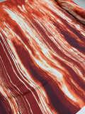 Abstract Wash Printed Silk Georgette - Red / Maroon / White