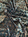 Cheetah Printed Velvet - Brown / Black