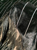 Italian Panne Striped Cut Velvet - Black