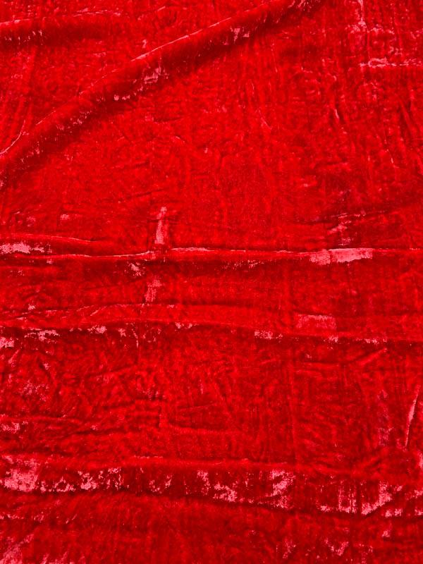 Solid Crushed Velvet - Lipstick Red