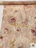 Shadow Floral Paisley Printed Silk Chiffon - Blush / Mauve