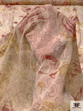 Shadow Floral Paisley Printed Silk Chiffon - Blush / Mauve