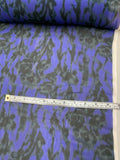 Abstract Floral Printed Silk Chiffon - Purple / Black / Grey