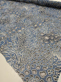 Animal Printed Silk Chiffon - Blue / Black / White
