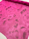 Shadowy Floral Printed Silk Chiffon - Hot Pink / Wine