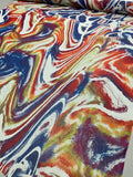 Tie-Dye Marble Satin-Finished Printed Silk Chiffon - Multicolor