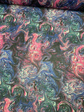 Marble Printed Silk Chiffon - Multicolor