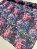 Marble Printed Silk Chiffon - Multicolor