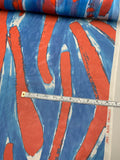 Painterly Streaks Printed Silk Chiffon - Red / White / Blue