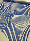 Graphic Printed Silk Chiffon - Blue / White
