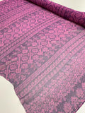 Bohemian Floral Printed Crinkled Silk Chiffon - Purple