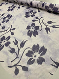 Tie-Dye Floral Printed Silk Chiffon - Purple / Off-White