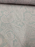 Egyptian Hieroglyphic Paisley Printed Silk Chiffon - Pastel Lavender / Teal / White