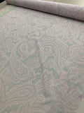 Egyptian Hieroglyphic Paisley Printed Silk Chiffon - Pastel Lavender / Teal / White