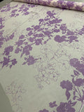 Floral Printed Silk Chiffon - Purple / Off-White