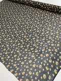 Graphic Floral Polka Dot Printed Silk Chiffon - Black / Yellow