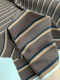 Striped Matte-Printed Silk Charmeuse - Chocolate / Black