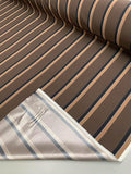 Striped Matte-Printed Silk Charmeuse - Chocolate / Black