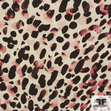Brushed Dots Printed Cotton Pique - Black/White/Pink - Fabrics & Fabrics NY