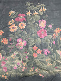 Flower Garden Border Print Silk Chiffon - Multicolor / Black