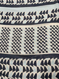 Geometric Printed Silk Chiffon - Navy / Blue / White
