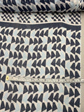 Geometric Printed Silk Chiffon - Navy / Blue / White