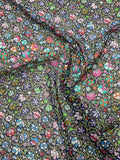 Floral Laurel Wreath Printed Silk Chiffon - Multicolor