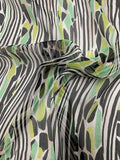 Jungle-Inspired Printed Crinkled Silk Chiffon - Mint / Lime / Black / White
