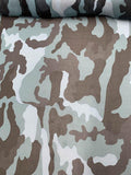 Camouflage Printed Silk Chiffon - Teal / Light Blue / Black