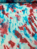Tie-Dye Printed Silk Chiffon - Blue / Red / White