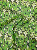 Medieval Graphic Printed Crinkled Silk Chiffon - Lime / Green / Black / White