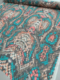 Abstract Snakeskin Printed Silk Chiffon - Multicolor