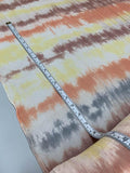 Tie-Dye Printed Crinkled Silk Chiffon - Orange / Yellow / Brown / Grey