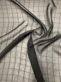 Windowpane Jacquard Weave Silk Chiffon - Black