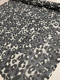 Jaguar Printed Silk Chiffon - Grey / Black