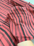 Striped Printed Silk Crepe de Chine - Dark Mauve / Dark Grey