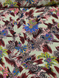 Paisley & Brushstroke Printed Silk Crepe de Chine - Multicolor