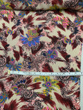 Paisley & Brushstroke Printed Silk Crepe de Chine - Multicolor