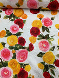 Italian Floral Jacquard Cotton Brocade - Multicolor