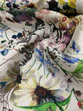 Jakob Schlaepfer / J Mendel Novelty Jacquard Floral Printed Heavy Silk Gazar - Multicolor