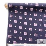 Square Printed Silk Chiffon - Blue/Purple